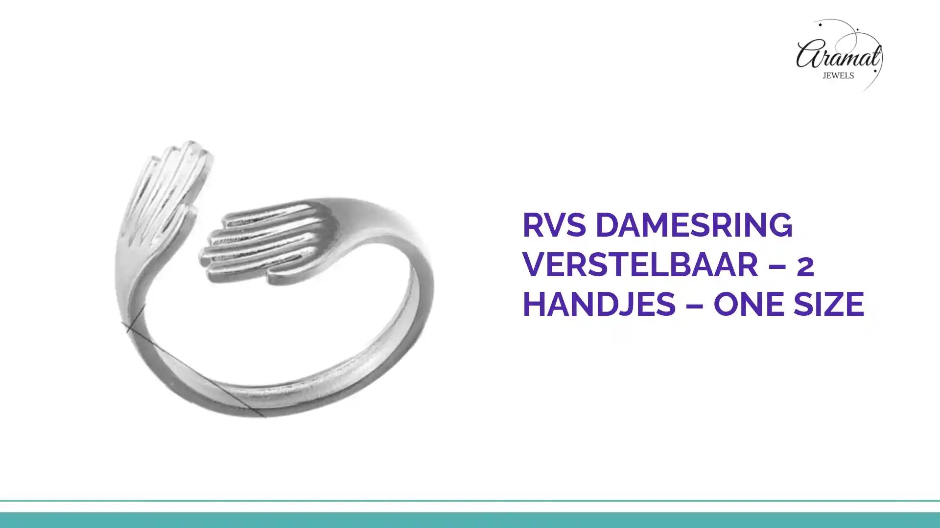 RVS Damesring Verstelbaar &ndash; 2 Handjes &ndash; One Size by@Outfy
