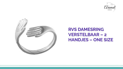 RVS Damesring Verstelbaar &ndash; 2 Handjes &ndash; One Size by@Outfy