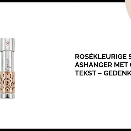 Ros&eacute;kleurige Stalen Ashanger met Only Love Tekst &ndash; Gedenksieraad by@Outfy