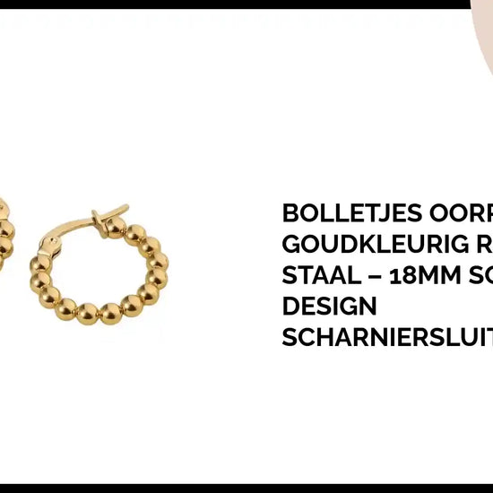 Bolletjes Oorringen Goudkleurig Roestvrij Staal &ndash; 18mm Schakel Design Scharniersluiting by@Outfy
