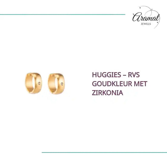 Huggies &ndash; RVS Goudkleur met Zirkonia by@Outfy