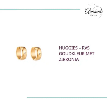 Huggies &ndash; RVS Goudkleur met Zirkonia by@Outfy