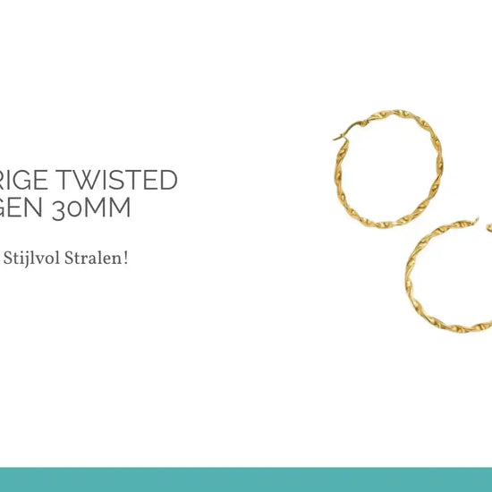 Goudkleurige twisted oorringen 30mm by@Outfy