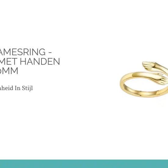 Stalen Damesring - Open Ring met Handen - 10mm by@Outfy