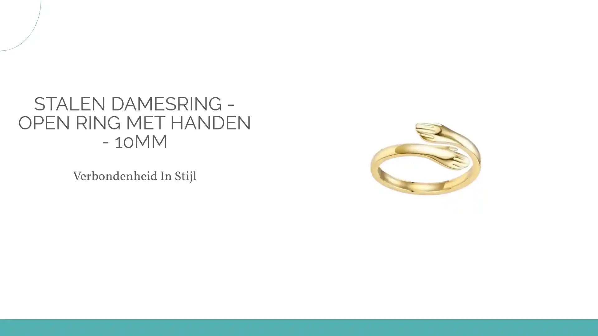 Stalen Damesring - Open Ring met Handen - 10mm by@Outfy