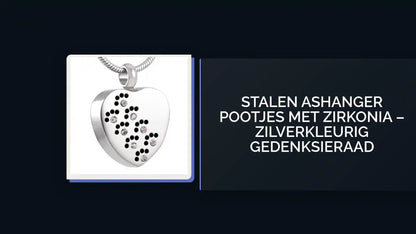 Stalen Ashanger Pootjes met Zirkonia &ndash; Zilverkleurig Gedenksieraad by@Outfy