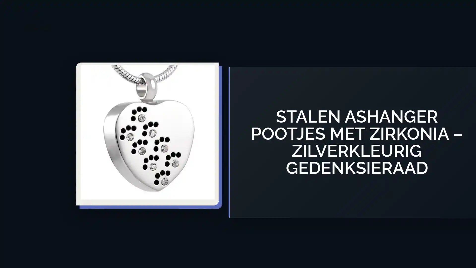 Stalen Ashanger Pootjes met Zirkonia &ndash; Zilverkleurig Gedenksieraad by@Outfy