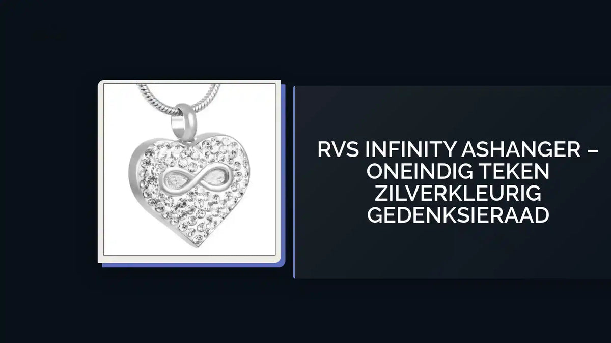 RVS Infinity Ashanger &ndash; Oneindig Teken Zilverkleurig Gedenksieraad by@Outfy