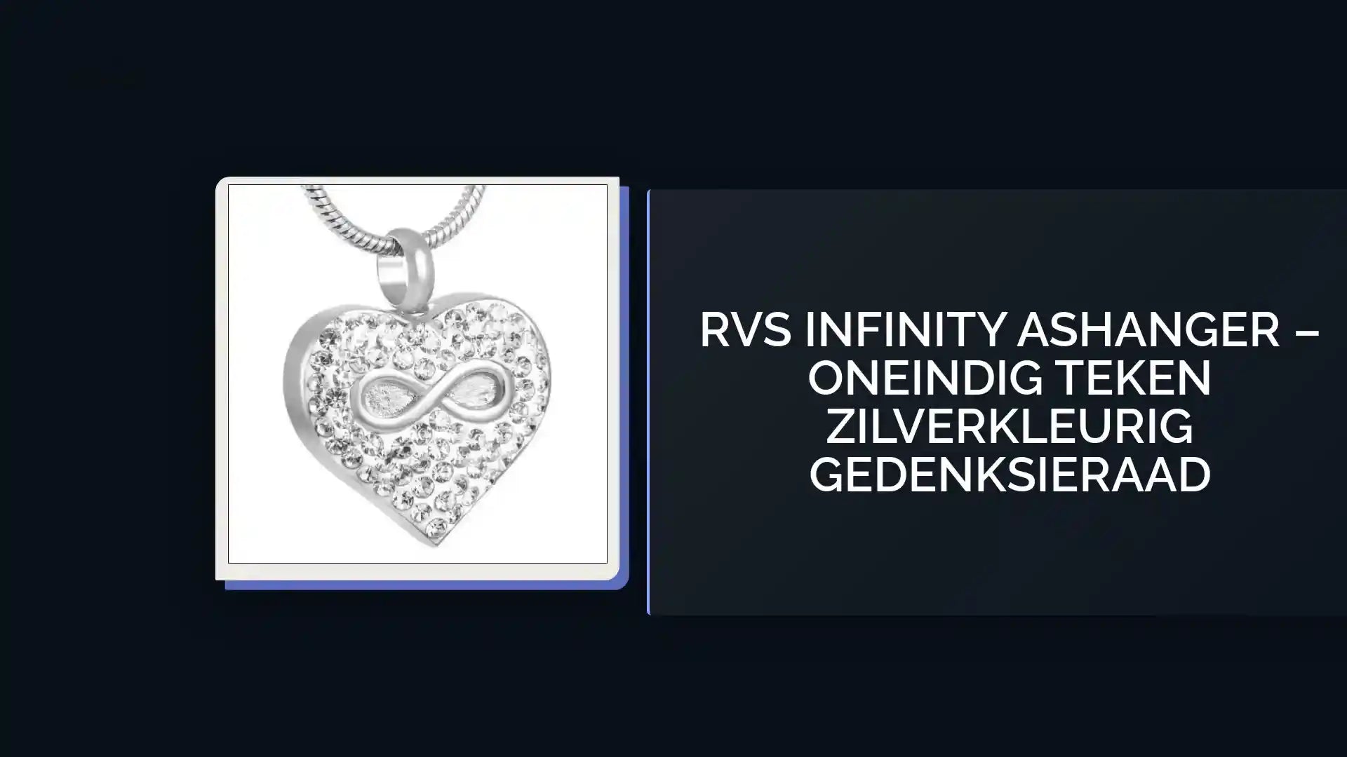 RVS Infinity Ashanger &ndash; Oneindig Teken Zilverkleurig Gedenksieraad by@Outfy