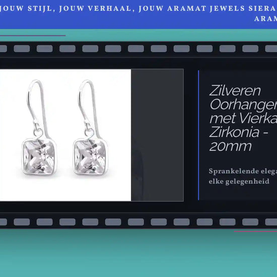 Zilveren Oorhangers met Vierkante Zirkonia - 20mm by@Outfy