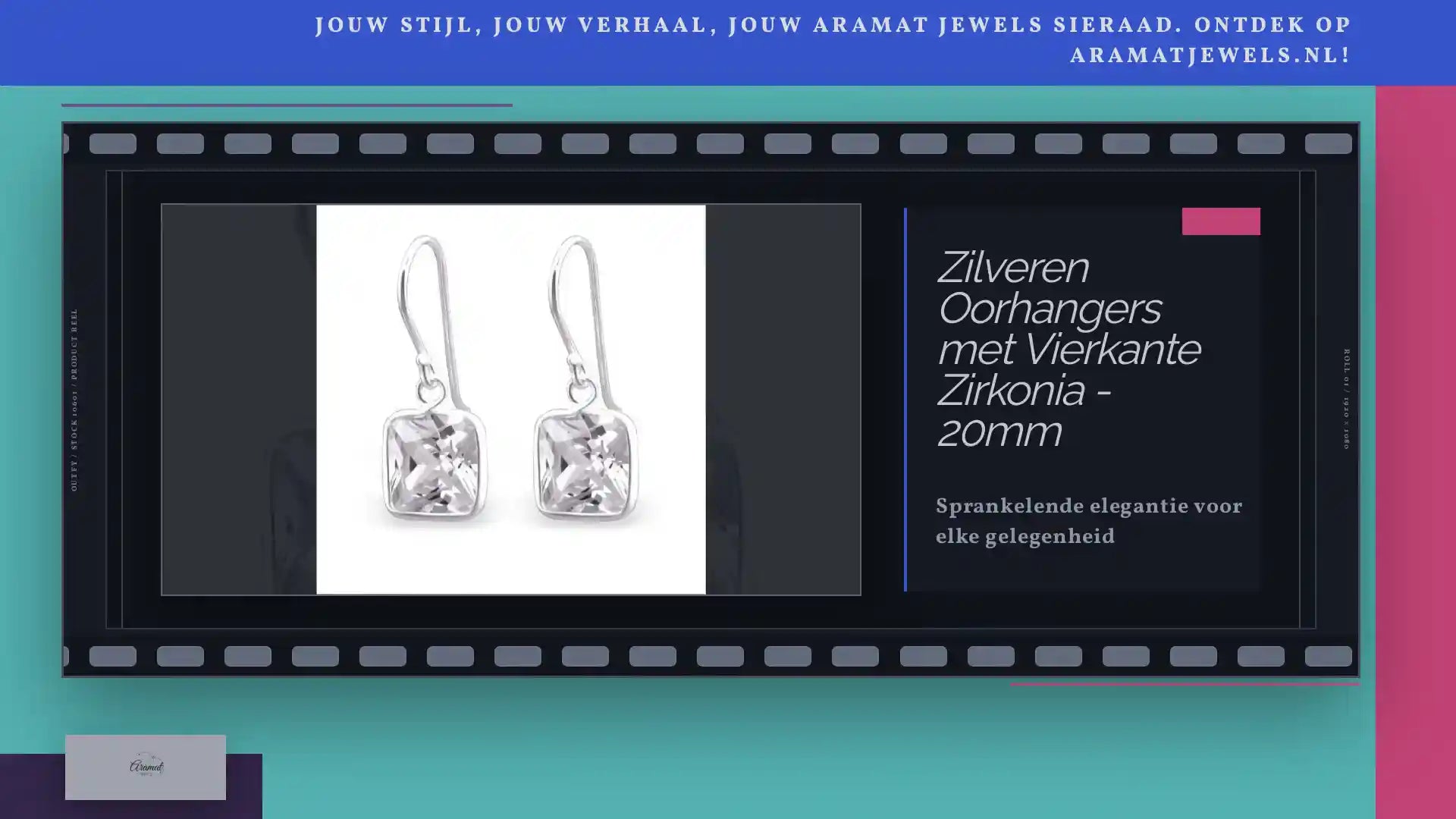 Zilveren Oorhangers met Vierkante Zirkonia - 20mm by@Outfy