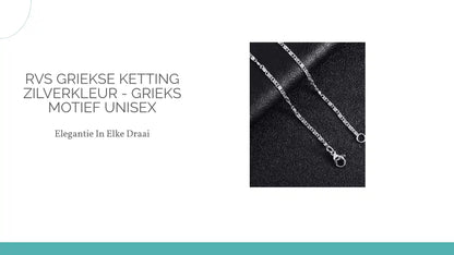 RVS Griekse Ketting Zilverkleur - Grieks motief Unisex by@Outfy