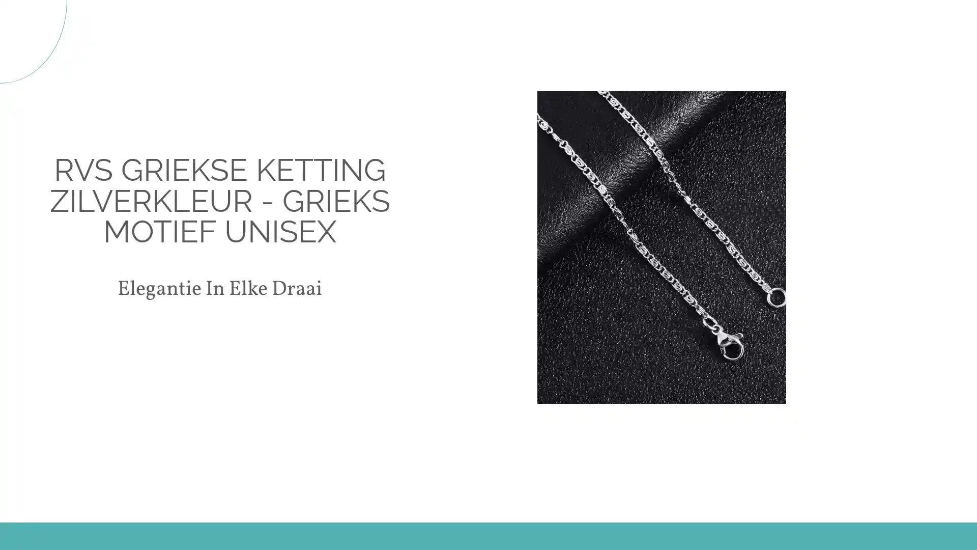 RVS Griekse Ketting Zilverkleur - Grieks motief Unisex by@Outfy
