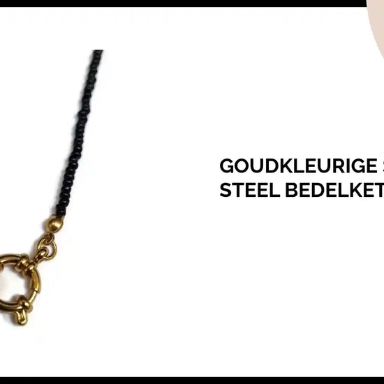 Goudkleurige Stainless Steel Bedelketting by@Outfy