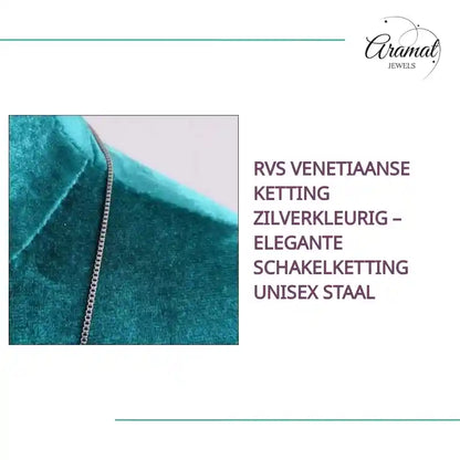 RVS Venetiaanse Ketting Zilverkleurig &ndash; Elegante Schakelketting Unisex Staal by@Outfy