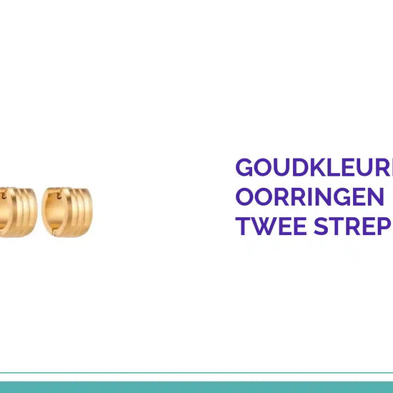 Goudkleurige Oorringen Uniseks - Twee Strepen - 13mm by@Outfy