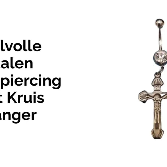 Stijlvolle Stalen Navelpiercing met Kruis Hanger by@Outfy