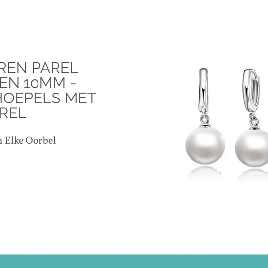 925 Zilveren Parel Oorringen 10mm - Elegante Hoepels met Parel by@Outfy