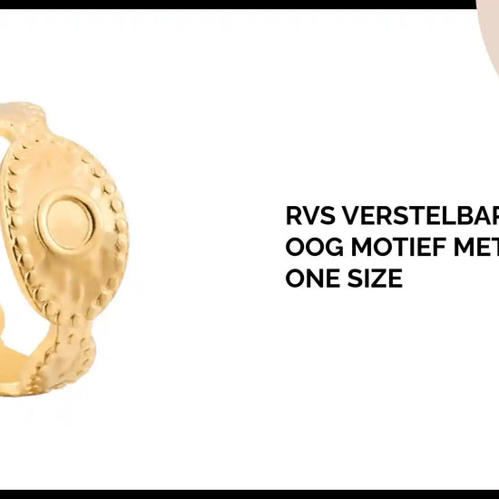 RVS Verstelbare Ring - Oog Motief met Dots - One Size by@Outfy