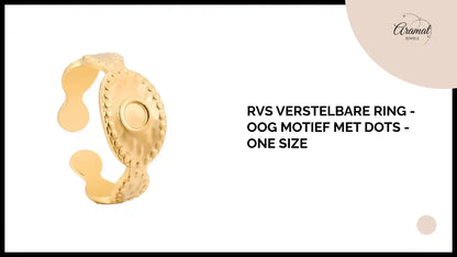 RVS Verstelbare Ring - Oog Motief met Dots - One Size by@Outfy