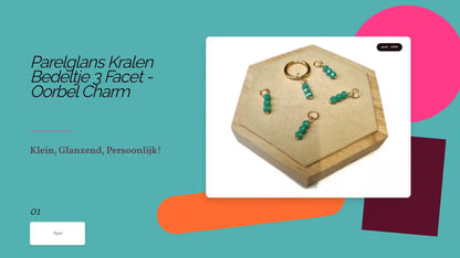 Parelglans Kralen Bedeltje 3 Facet - Oorbel Charm by@Outfy