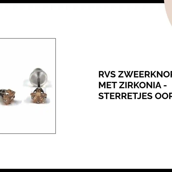 RVS Zweerknopjes Ster met Zirkonia - Sterretjes Oorstekers by@Outfy