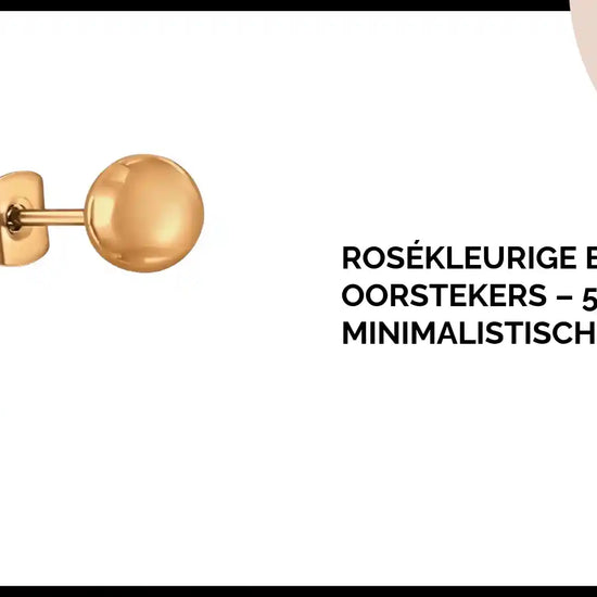 Ros&eacute;kleurige bolletjes oorstekers &ndash; 5 mm RVS minimalistisch by@Outfy