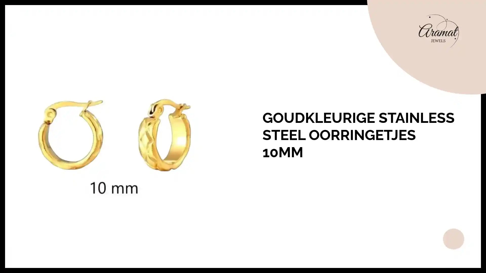 Goudkleurige Stainless Steel Oorringetjes 10mm by@Outfy