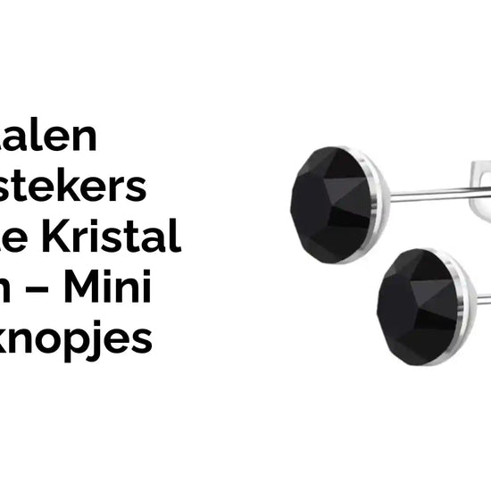 Stalen Oorstekers Zwarte Kristal 3mm &ndash; Mini Oorknopjes by@Outfy