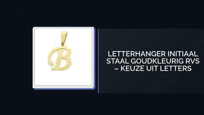 Letterhanger Initiaal Staal Goudkleurig RVS &ndash; Keuze uit Letters by@Outfy