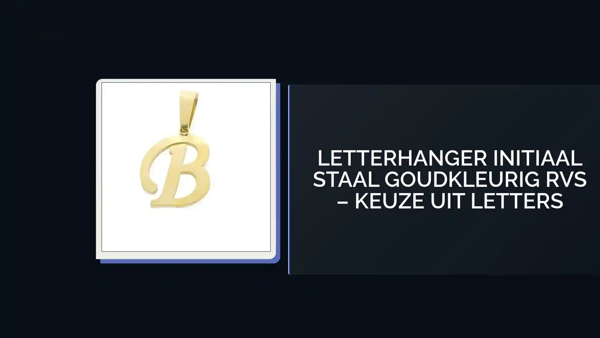 Letterhanger Initiaal Staal Goudkleurig RVS &ndash; Keuze uit Letters by@Outfy