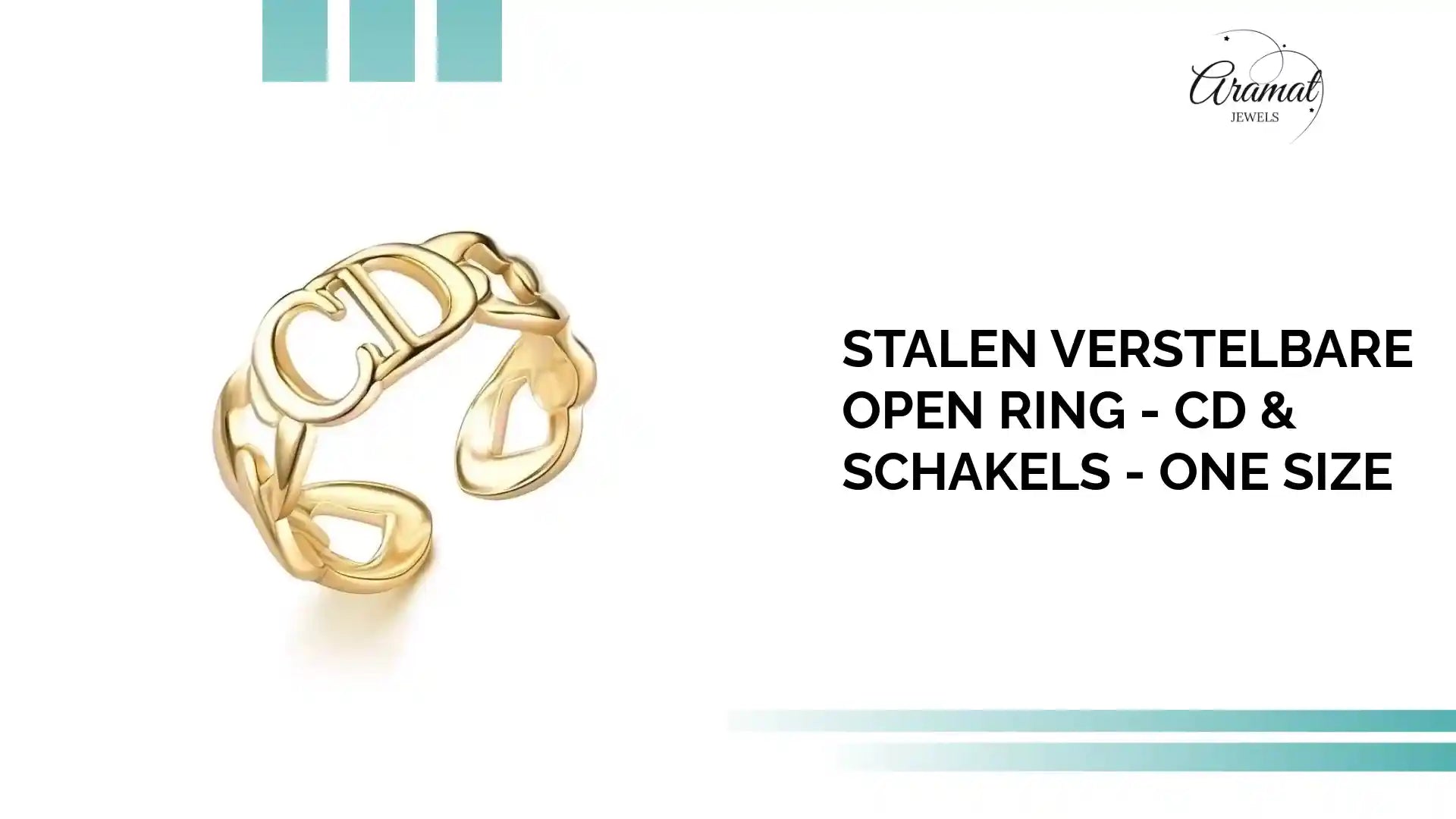 Stalen Verstelbare Open Ring - CD & Schakels - One Size by@Outfy