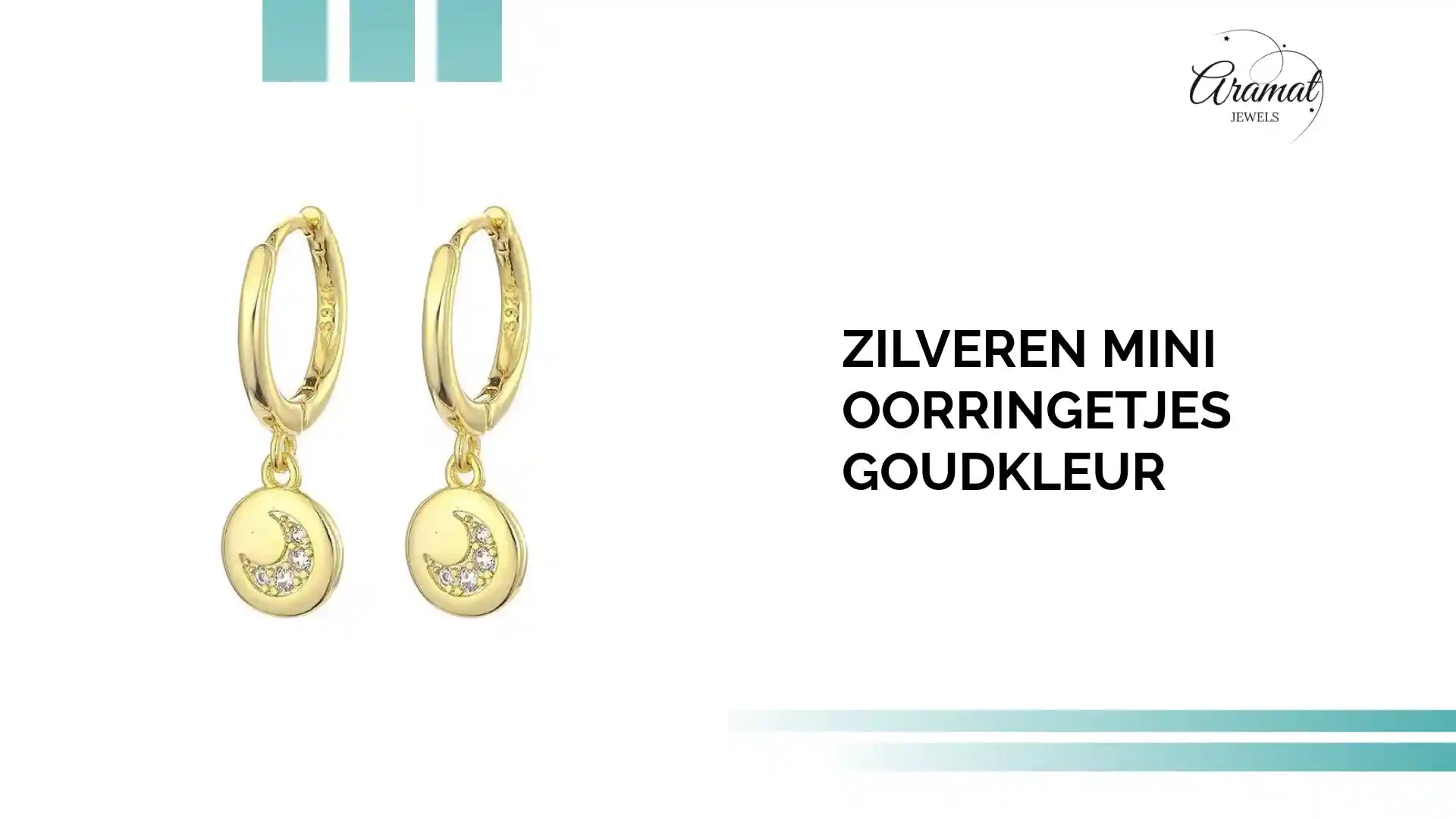 Zilveren Mini Oorringetjes goudkleur by@Outfy