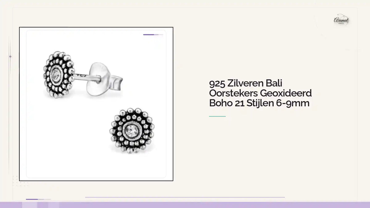 925 Zilveren Bali Oorstekers Geoxideerd Boho 21 Stijlen 6-9mm by@Outfy
