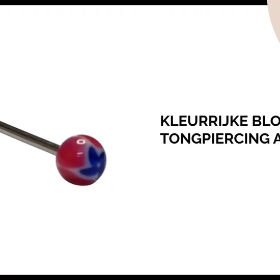 Kleurrijke Bloem Tongpiercing Acryl by@Outfy