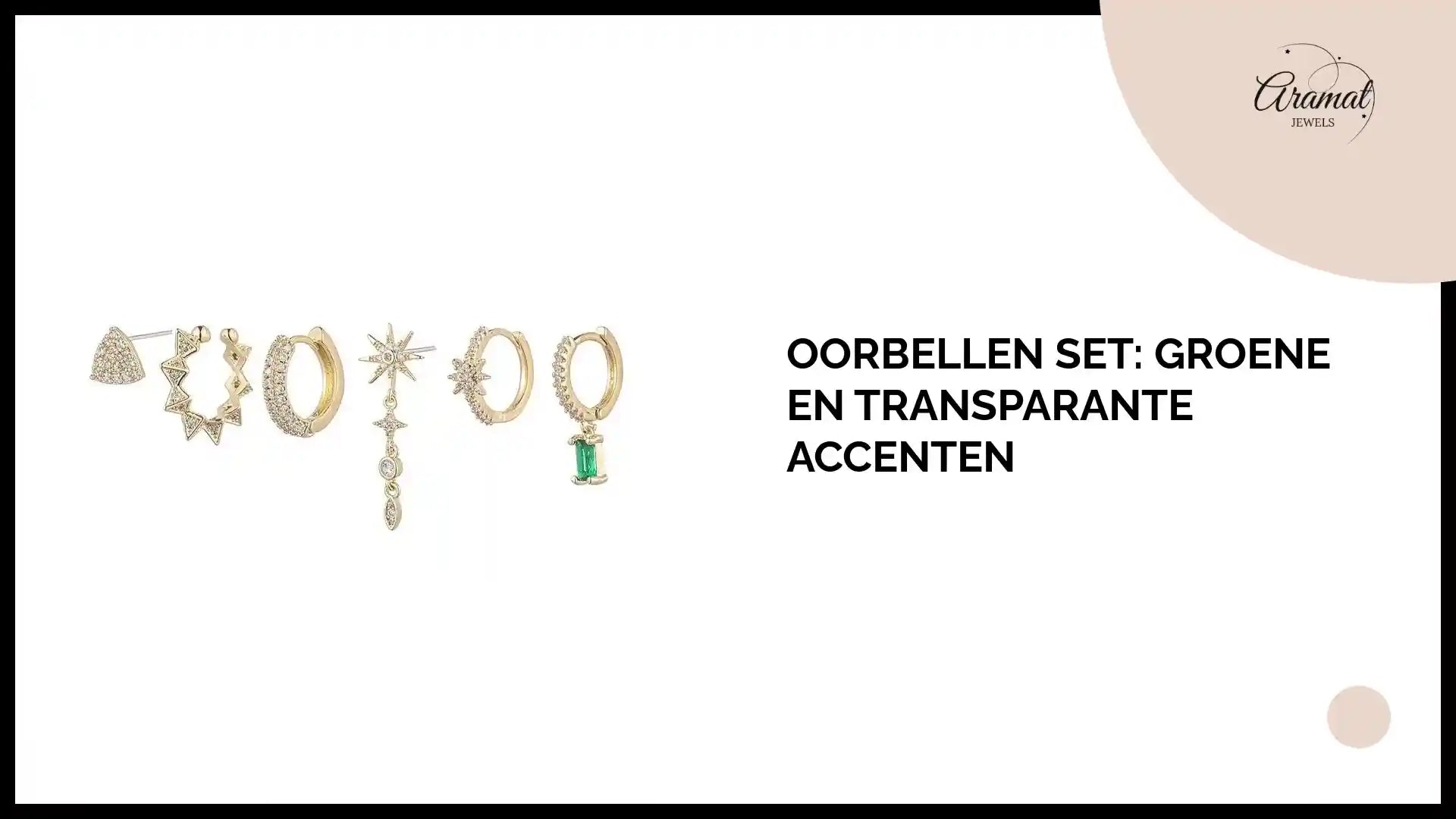 Oorbellen Set: Groene en Transparante Accenten by@Outfy