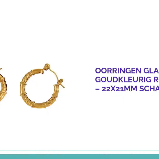 Oorringen Glad Gedraaid Goudkleurig Roestvrij Staal &ndash; 22x21mm Scharnier Dames by@Outfy