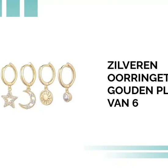 Zilveren Oorringetjes met Gouden Plating - Set van 6 by@Outfy