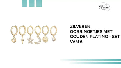 Zilveren Oorringetjes met Gouden Plating - Set van 6 by@Outfy