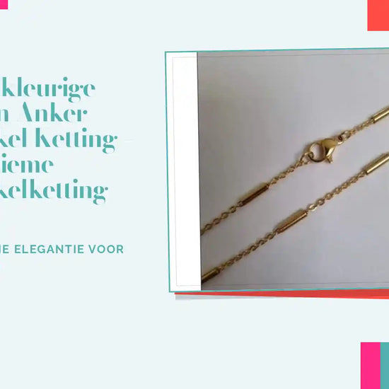 Goudkleurige Stalen Anker Schakel Ketting &ndash; Maritieme Schakelketting RVS by@Outfy