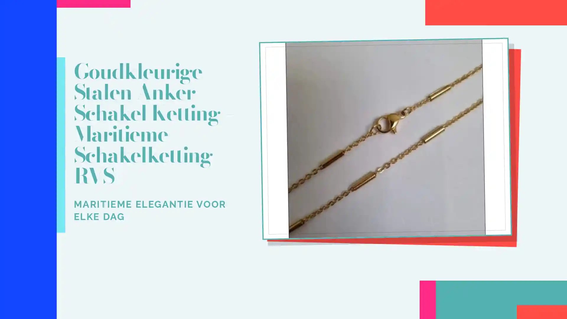 Goudkleurige Stalen Anker Schakel Ketting &ndash; Maritieme Schakelketting RVS by@Outfy