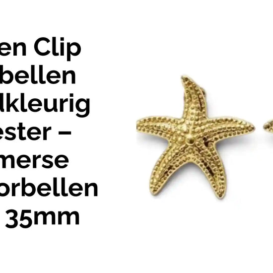 Stalen Clip Oorbellen Goudkleurig Zeester &ndash; Zomerse Clipoorbellen RVS 35mm by@Outfy
