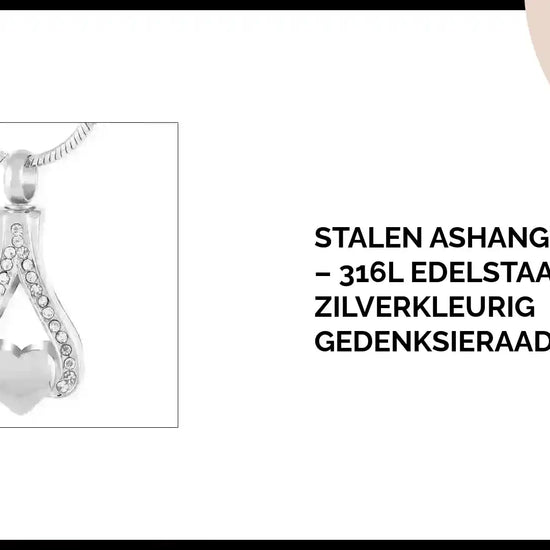 Stalen Ashanger Hartje &ndash; 316L Edelstaal Zilverkleurig Gedenksieraad by@Outfy