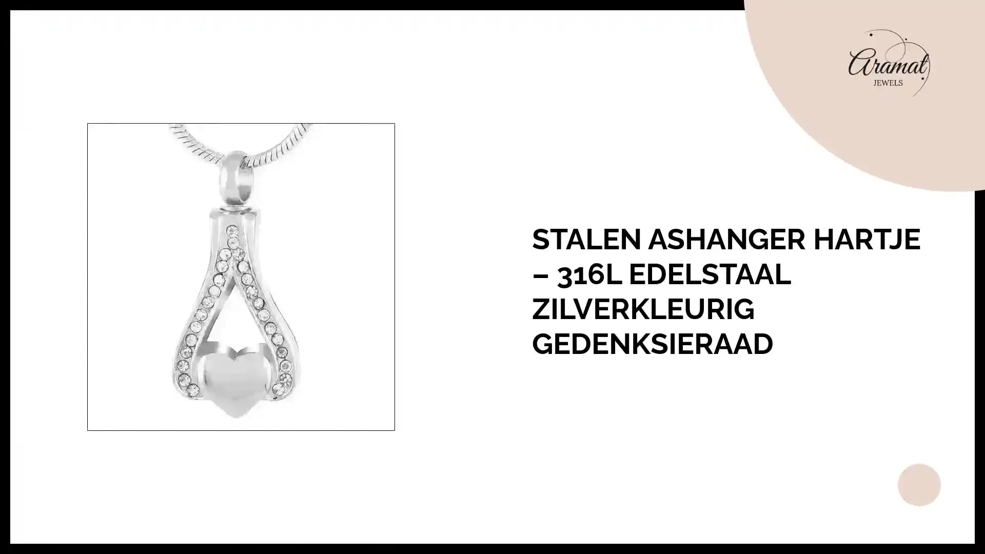 Stalen Ashanger Hartje &ndash; 316L Edelstaal Zilverkleurig Gedenksieraad by@Outfy