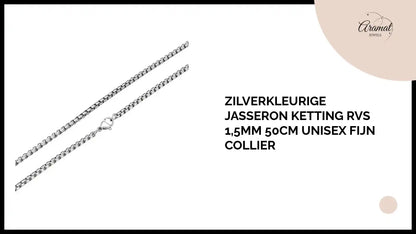 Zilverkleurige Jasseron Ketting RVS 1,5mm 50cm Unisex Fijn Collier by@Outfy
