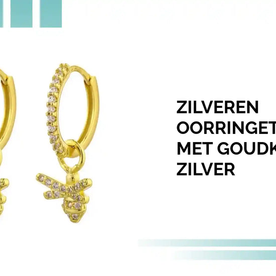 Zilveren Oorringetjes set met Goudkleurig Zilver by@Outfy