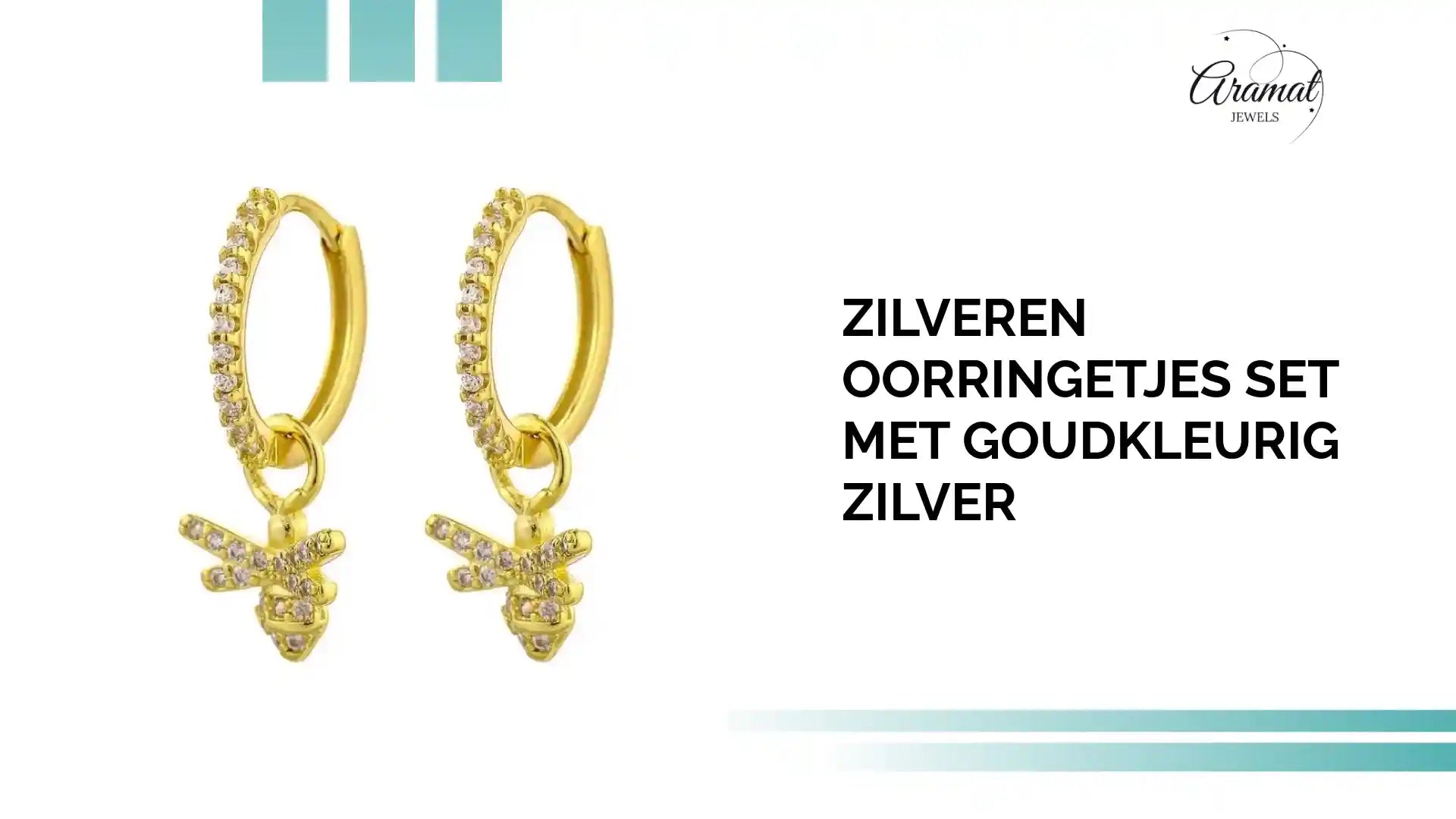 Zilveren Oorringetjes set met Goudkleurig Zilver by@Outfy