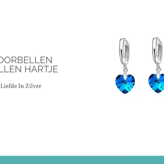 Zilveren Oorbellen met Kristallen Hartje by@Outfy