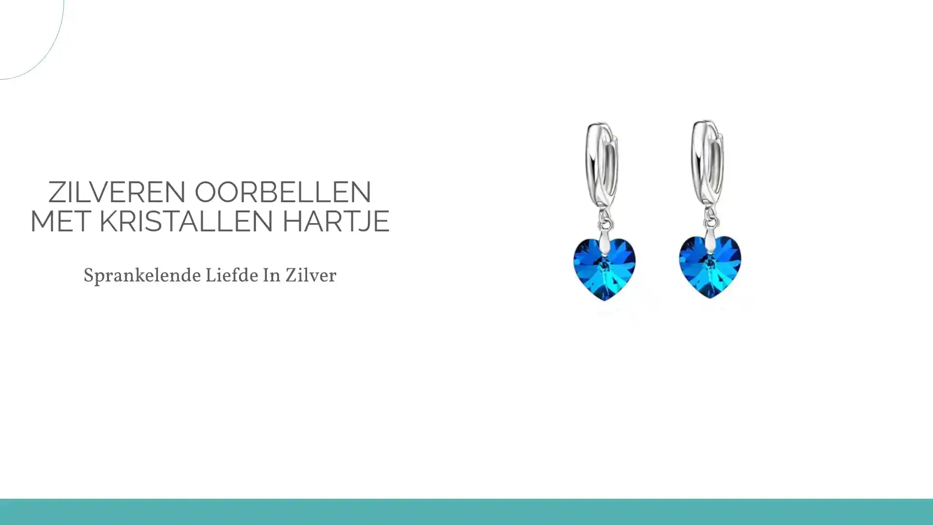 Zilveren Oorbellen met Kristallen Hartje by@Outfy