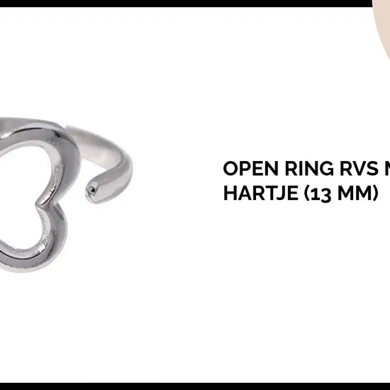 Open Ring RVS met Hartje (13 mm) by@Outfy